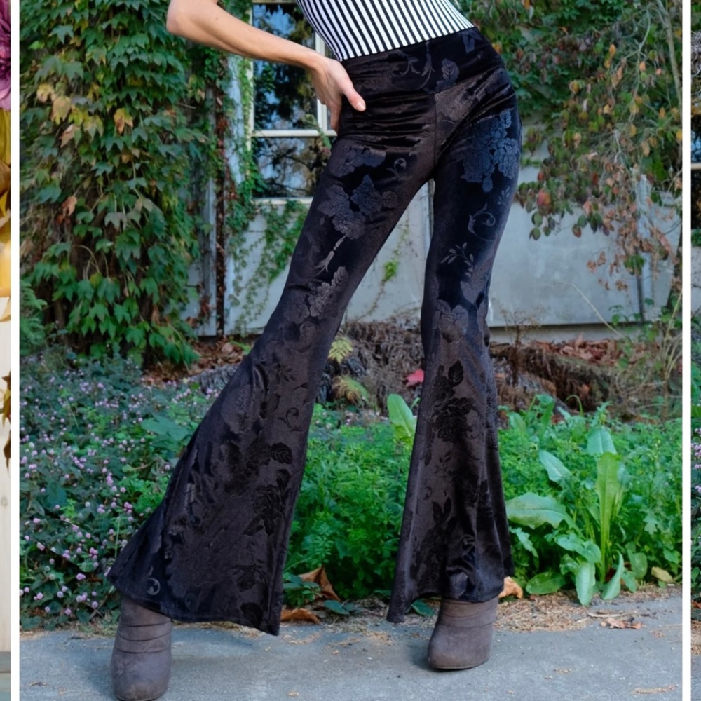 Black Velvet Stretch Flares